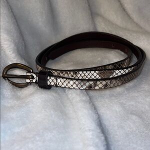 J.Crew Leather Snake Skin Print Skinny Belt